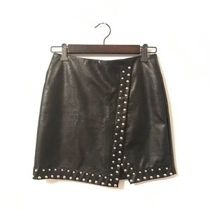 Vegan leather Mini Skirt with Studs